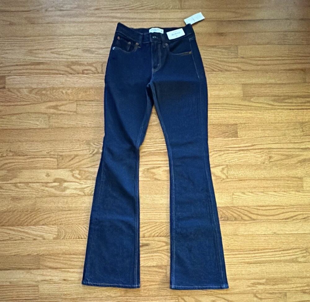 Abercrombie & Fitch Women’s Bootcut Regular Fit Dark Wash Blue Denim Jeans 24